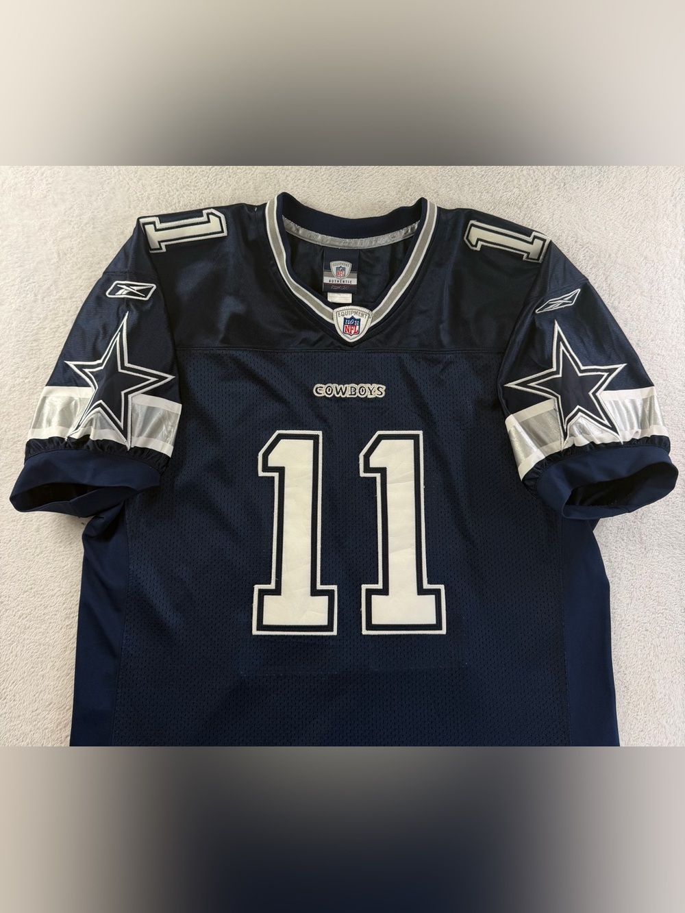 Vintage Reebok Dallas Cowboys #11 Blank Authentic Stitched Jersey Size 48
